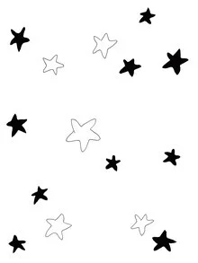 Wall art by Christina Wolff: minimalist depiction of stars in the sky