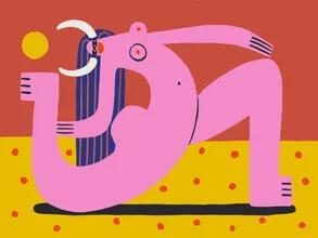 Illustration by Aley Wild: Woman with a bull and zodiac motifs.