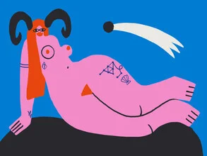 Illustration by Aley Wild: bright Capricorn with a shooting star