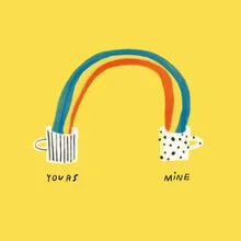 Illustration by Aley Wild: colorful cups conveying a positive vibe together.