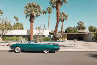 Photo art by Roman Becker: classic Chevrolet against a palm backdrop in the desert