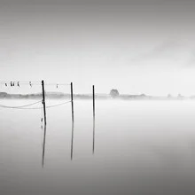 Photo art by Thomas Wegner: Hohennauener lake in mist with calm water surface