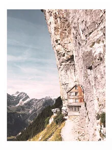 Photo art by Christina Wolff: Cliff landscape in Switzerland with gentle hills.