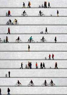 Photo art by Eka Sharashidze: people walking in an urban environment