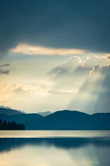 Photo art by Martin Wasilewski: serene summer landscape with mountains and lake