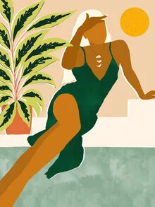 Illustration by Uma Gokhale: colorful depiction of a woman surrounded by plants