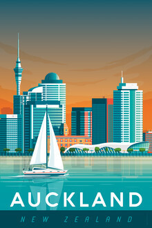 François Beutier, Auckland Vintage Travel Wandbild
