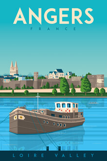 François Beutier, Angers vintage travel wall art