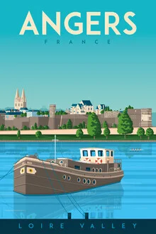 Photo art by François Beutier: vintage travel image of Angers, France