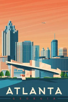 Fotokunst von François Beutier: nostalgische Reiseansicht von Atlanta