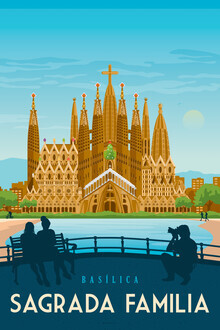 François Beutier, Sagrada Familia Barcelona vintage travel wall art