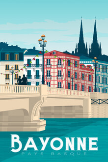 François Beutier, Bayonne vintage travel wall art