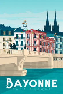 Wandbild von François Beutier: Vintage-Reiseimpression von Bayonne