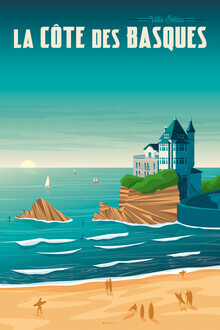 François Beutier, La Cote des Basques vintage travel wall art