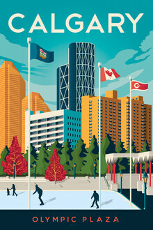 François Beutier, Calgary Olympic Plaza vintage travel wall art