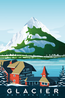 François Beutier, Glacier National Park vintage travel wall art