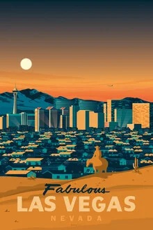 Vintage photo art by François Beutier: Las Vegas in retro colors and nostalgic mood
