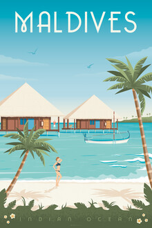 François Beutier, Maldives vintage travel wall art