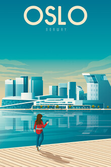François Beutier, Oslo vintage travel wall art (Norway, Europe)