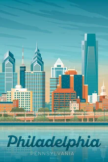 Philadelphia Vintage Travel Wandbild - fotokunst von François Beutier