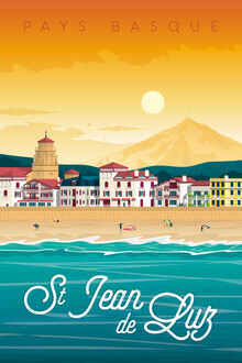 François Beutier, St Jean de Luz vintage travel wall art