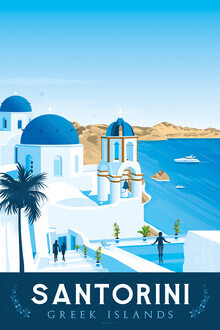 François Beutier, Santorini vintage travel wall art