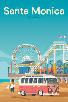 François Beutier, Santa Monica California vintage travel wall art
