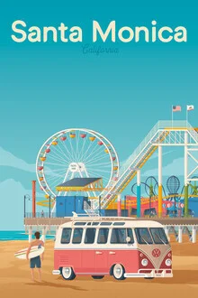 Fotokunst von François Beutier: Vintage Reisebild von Santa Monica, Kalifornien.