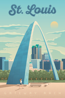 François Beutier, Gateway Arch St. Louis vintage travel wall art