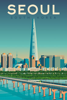François Beutier, Seoul vintage travel wall art