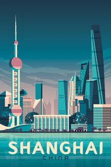 Shanghai Vintage Travel Wandbild - fotokunst von François Beutier