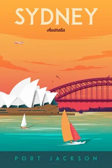 Vintage Fotokunst von François Beutier: nostalgische Sydney-Reiseansicht
