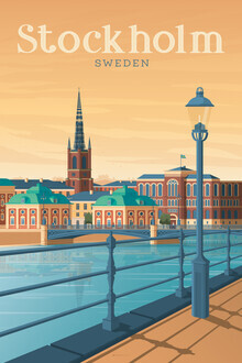 François Beutier, Stockholm vintage travel wall art - Sweden, Europe)
