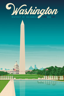 François Beutier, Washington Vintage Travel Wandbild