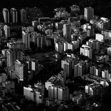 Black-and-white photo of Botafogo in Rio de Janeiro, showcasing urban charm.