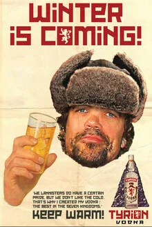 Wall art by David Redon: Retro illustration with a winter theme and humorous character.