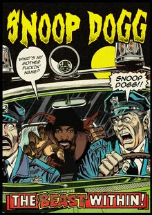 Illustration by David Redon: comic style featuring a dog in a retro aesthetic