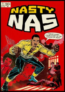 Illustration depicting a retro music scene with hip hop elements
