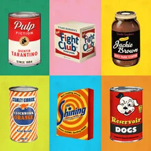 Illustration by David Redon: colorful can with retro design and movie references