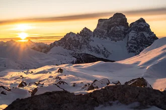 Photo art by Clemens Bartl: gentle winter morning in the Dolomites