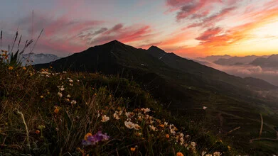 Photo art by Clemens Bartl: soft clouds over mountains at dawn