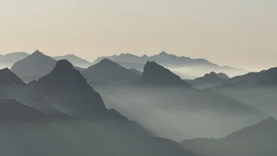 Photo art by Thomas Staubli: soft pastel hues of the Bündner Alps in mist