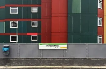 Photo art by Claudio Galamini: Prinzenstraße subway station, urban atmosphere with geometric shapes