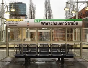Charming photo art of the Warschauer Straße subway station in Berlin