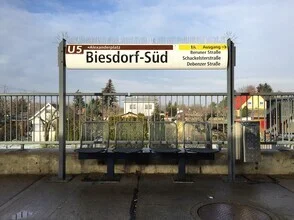 Photo art by Claudio Galamini: Biesdorf-Süd subway station in a calm setting.