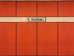 Photo art by Claudio Galamini: serene view of Rudow subway station in Berlin