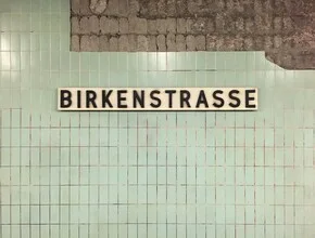Photographic capture of the Birkenstrasse subway station in Berlin.