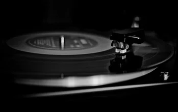 Photo art by Thomas Wegner: turntable in soft black and white tones