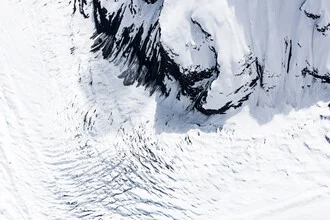 Photo art by Julian Bückers: aerial view of a moving glacier in the United States