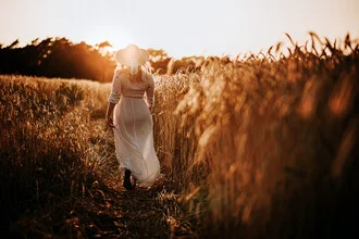 Photo art by Danny Schöning: Stroll through a cornfield at sunset